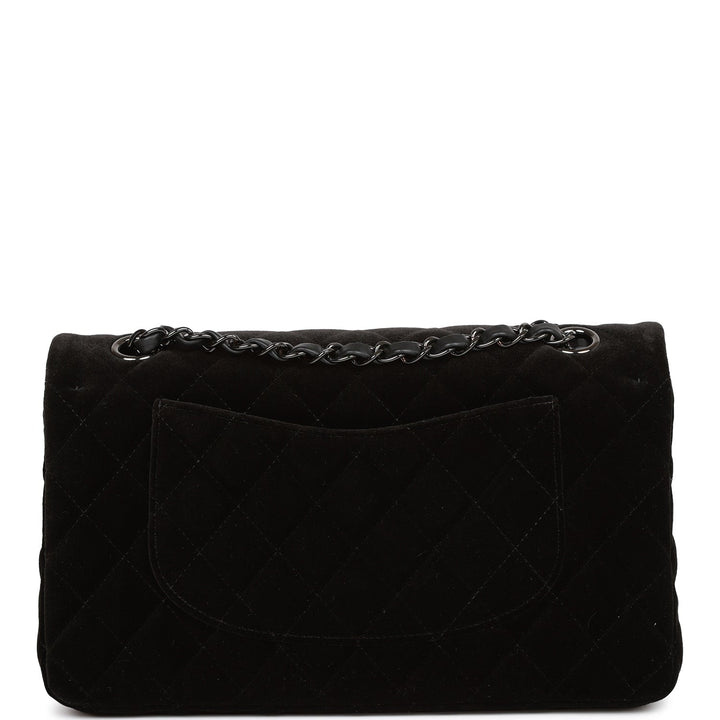 Top Quality Chanel Medium Classic Double Flap Bag Black Velvet Ruthenium Hardware