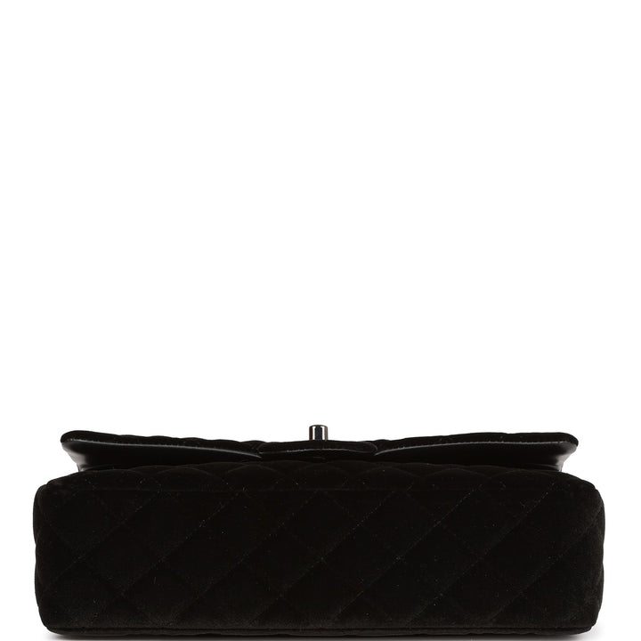 Top Quality Chanel Medium Classic Double Flap Bag Black Velvet Ruthenium Hardware