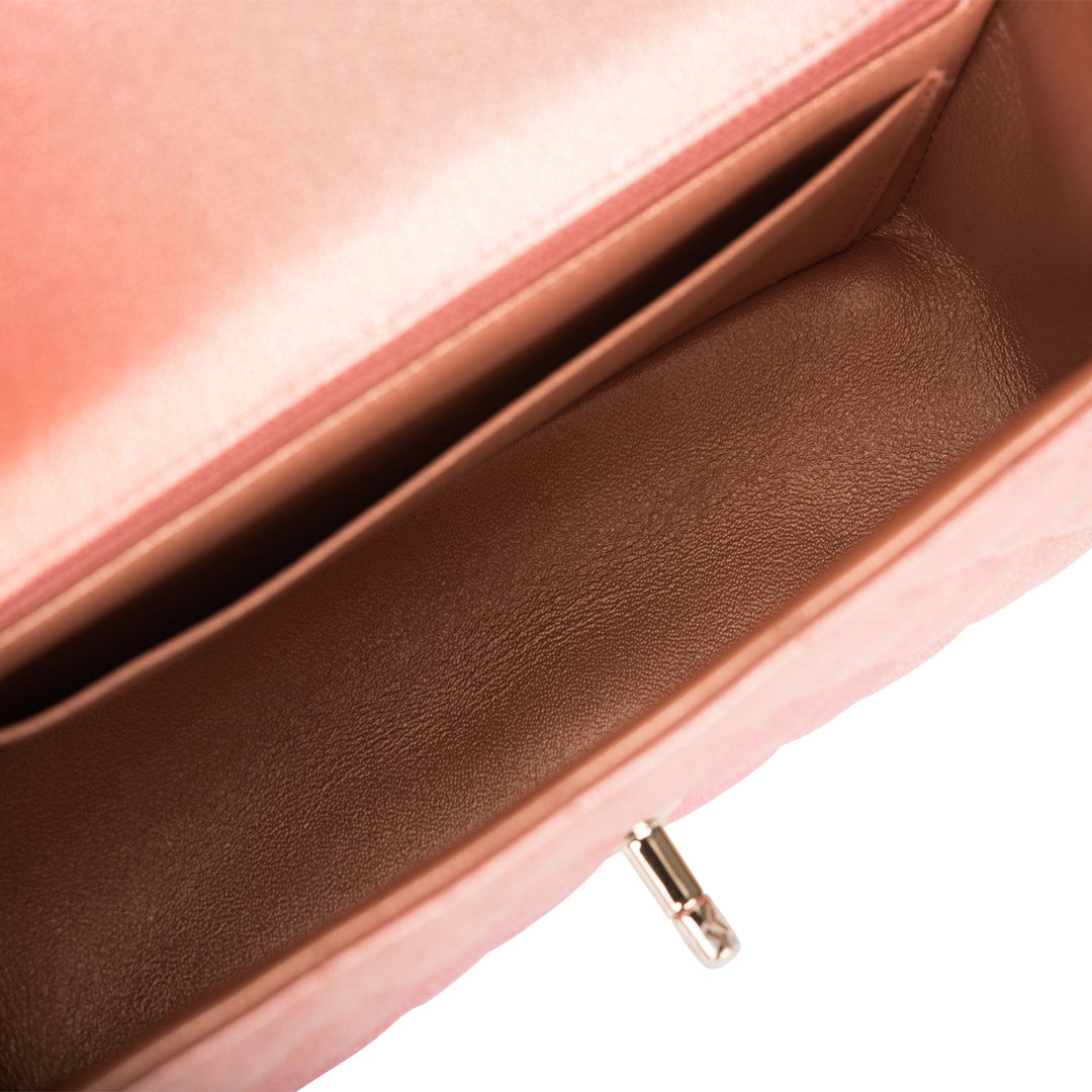 Top Quality Chanel Mini Rectangular Flap Bag Pink Ombre Metallic Lambskin Light Gold Hardware