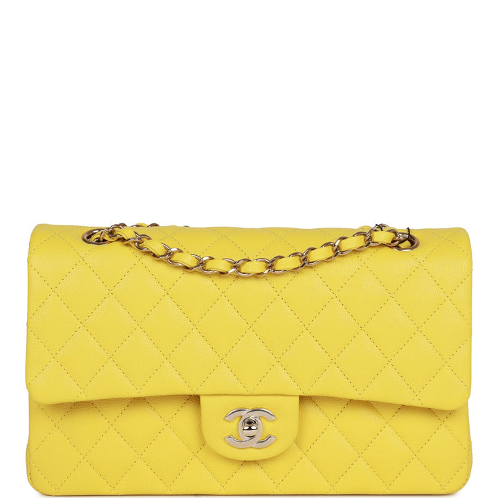 Top Quality Chanel Medium Classic Double Flap Bag Yellow Caviar Light Gold Hardware