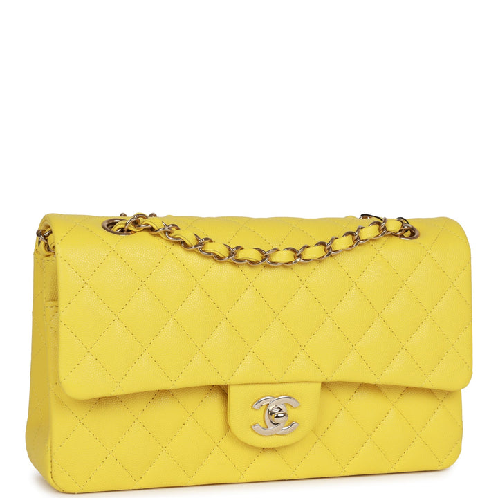 Top Quality Chanel Medium Classic Double Flap Bag Yellow Caviar Light Gold Hardware