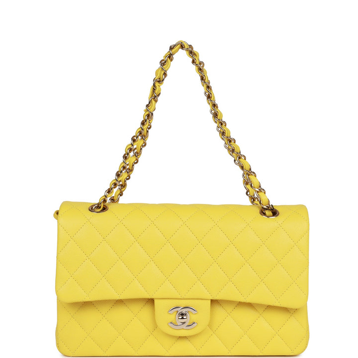 Top Quality Chanel Medium Classic Double Flap Bag Yellow Caviar Light Gold Hardware