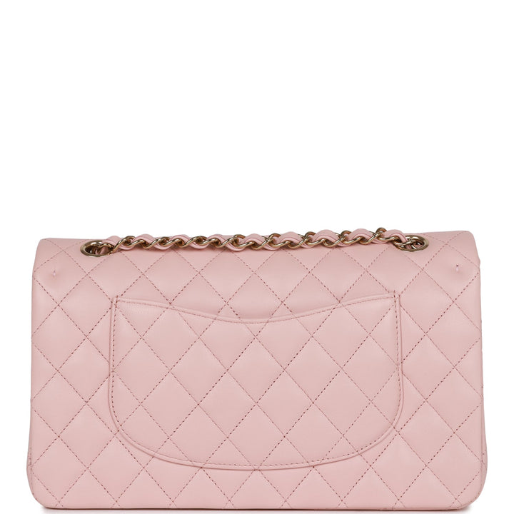 Top Quality Chanel Medium Classic Double Flap Bag Light Pink Lambskin Light Gold Hardware