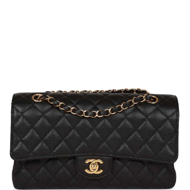 Top Quality Chanel Medium Classic Double Flap Bag Black Caviar Gold Hardware