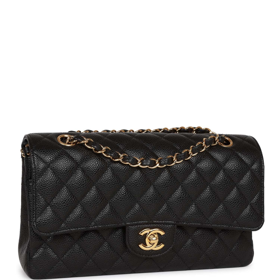 Top Quality Chanel Medium Classic Double Flap Bag Black Caviar Gold Hardware