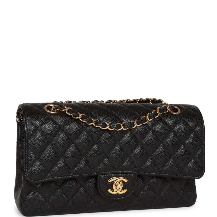 Top Quality Chanel Medium Classic Double Flap Bag Black Caviar Gold Hardware
