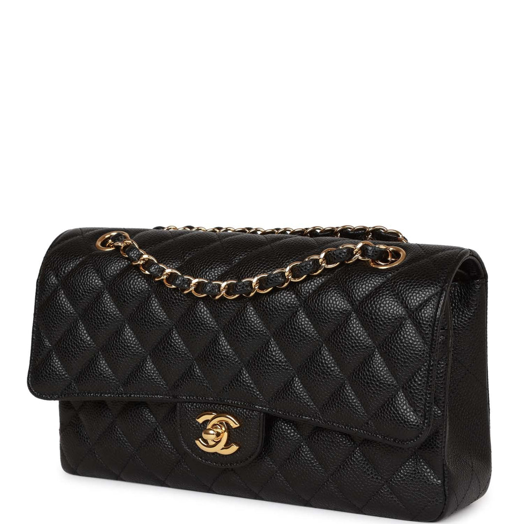 Top Quality Chanel Medium Classic Double Flap Bag Black Caviar Gold Hardware