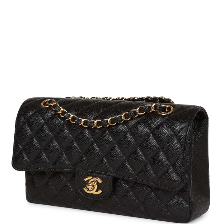 Top Quality Chanel Medium Classic Double Flap Bag Black Caviar Gold Hardware