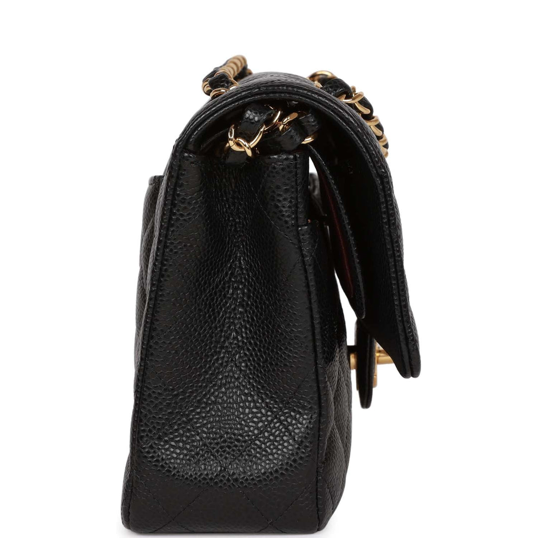 Top Quality Chanel Medium Classic Double Flap Bag Black Caviar Gold Hardware
