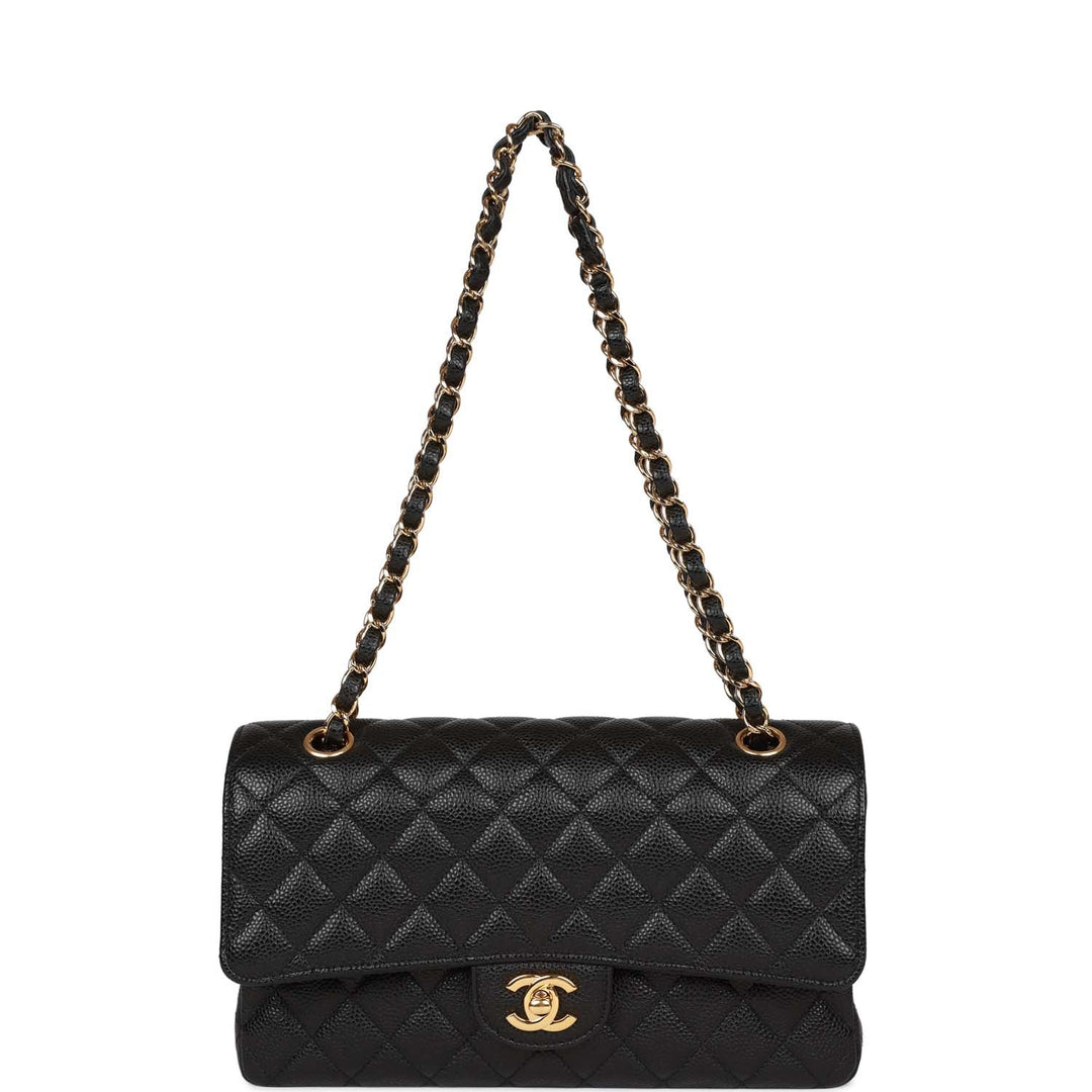 Top Quality Chanel Medium Classic Double Flap Bag Black Caviar Gold Hardware