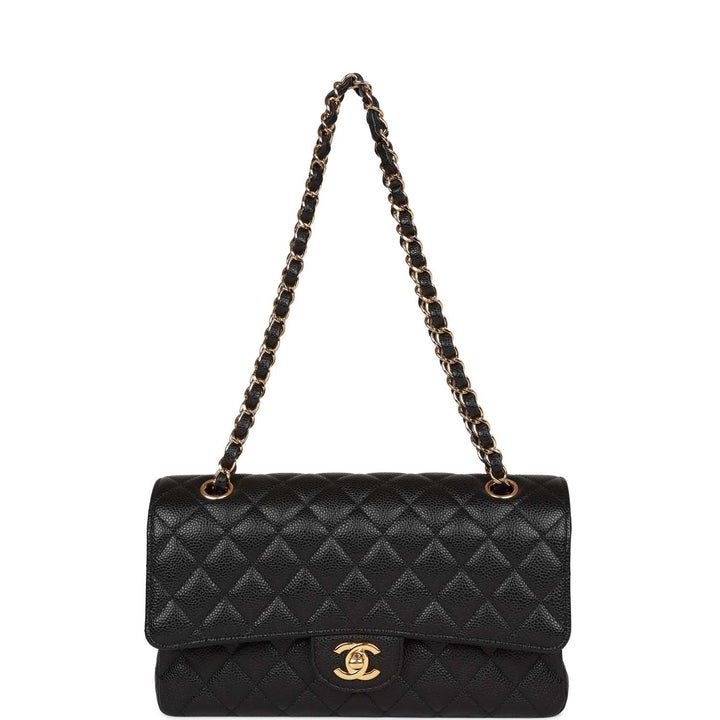 Top Quality Chanel Medium Classic Double Flap Bag Black Caviar Gold Hardware
