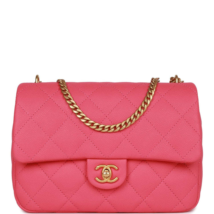 Top Quality Chanel Medium Sweetheart Crush Flap Bag Pink Caviar Antique Gold Hardware