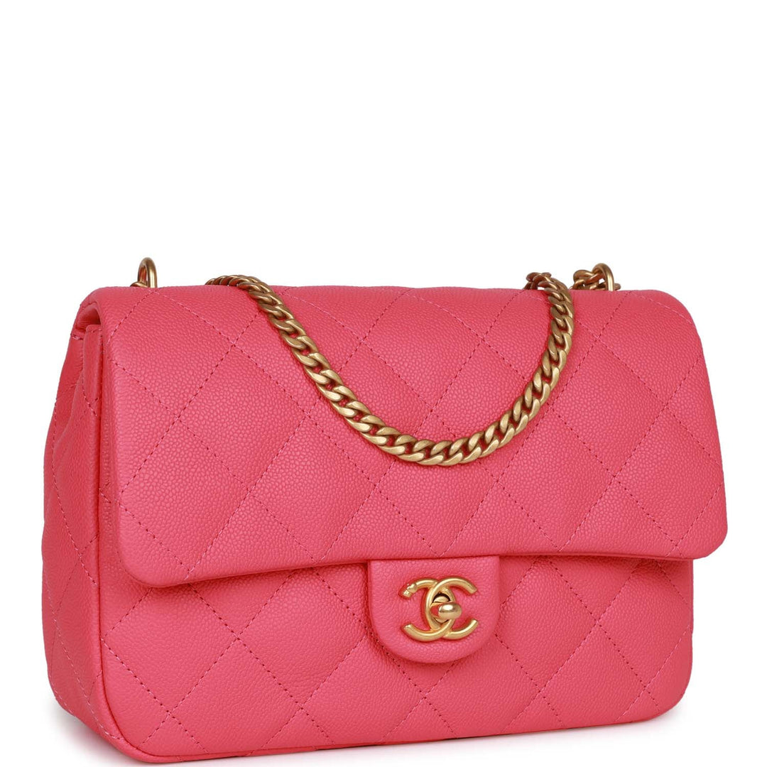 Top Quality Chanel Medium Sweetheart Crush Flap Bag Pink Caviar Antique Gold Hardware