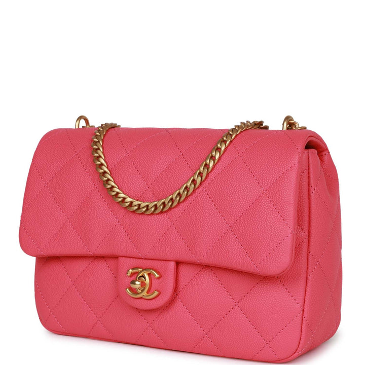 Top Quality Chanel Medium Sweetheart Crush Flap Bag Pink Caviar Antique Gold Hardware