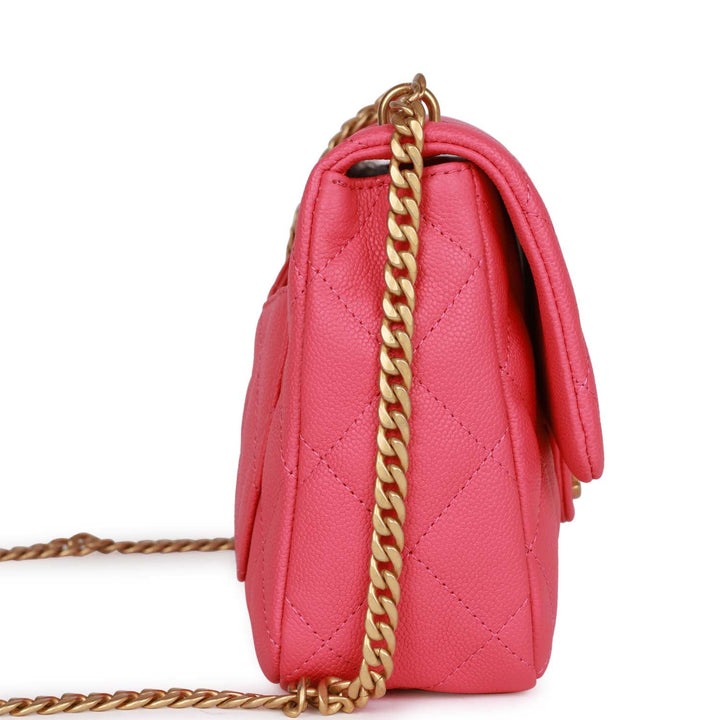 Top Quality Chanel Medium Sweetheart Crush Flap Bag Pink Caviar Antique Gold Hardware