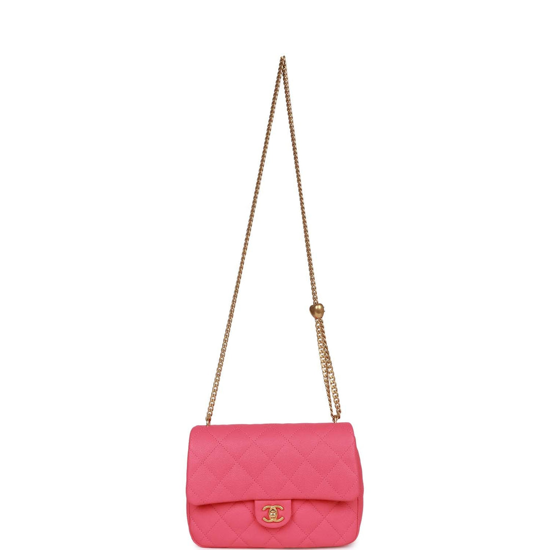 Top Quality Chanel Medium Sweetheart Crush Flap Bag Pink Caviar Antique Gold Hardware