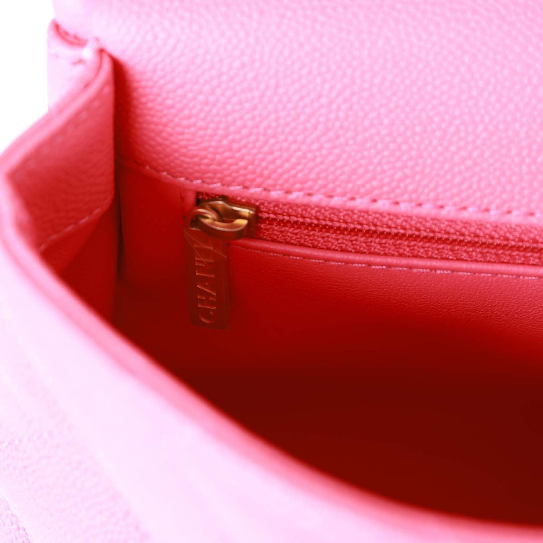 Top Quality Chanel Medium Sweetheart Crush Flap Bag Pink Caviar Antique Gold Hardware