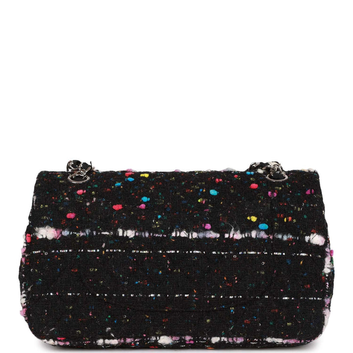 Top Quality Chanel Medium Classic Double Flap Multicolor Tweed Silver Hardware