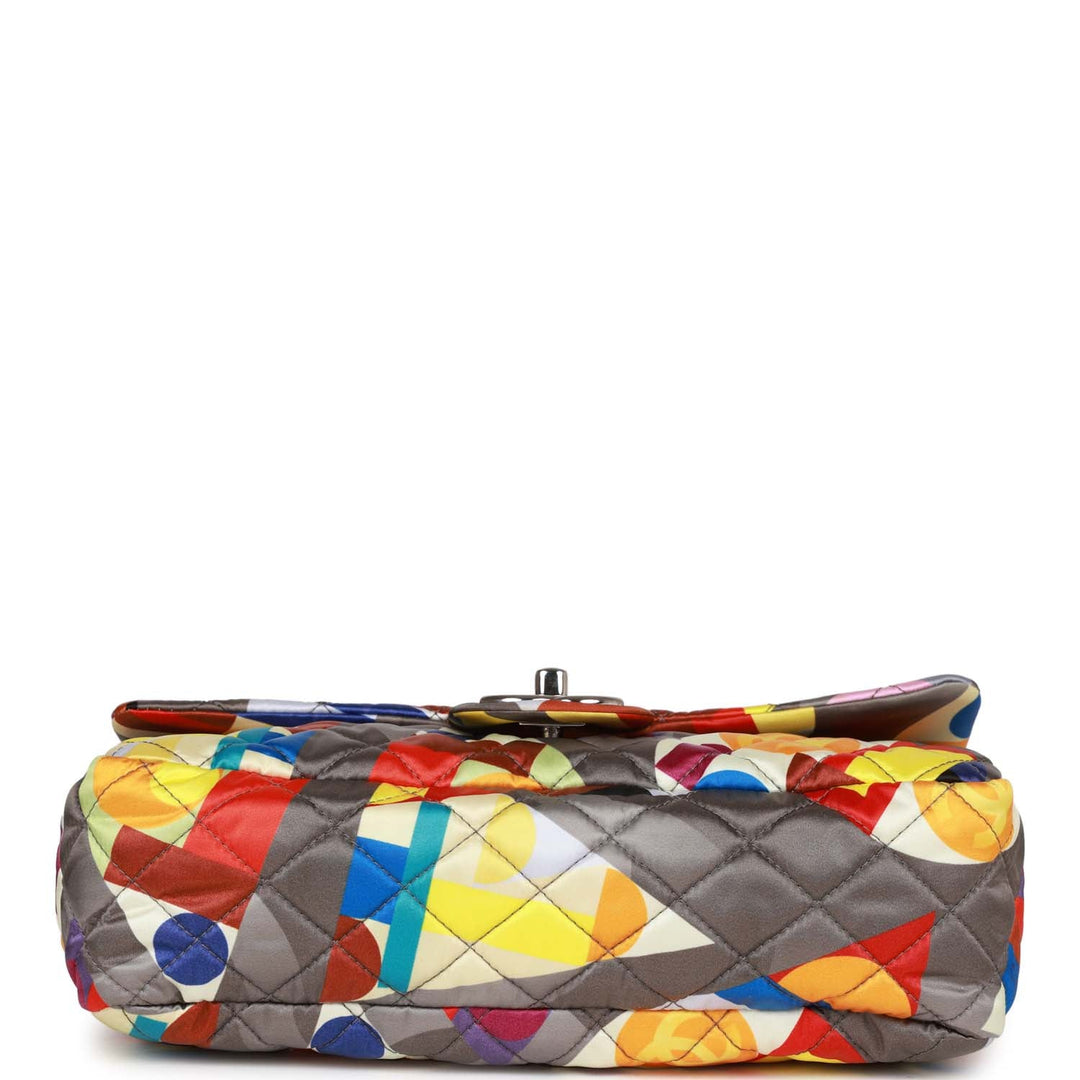 Top Quality Chanel Medium Flap Bag Coco Color Multicolor Nylon Silver Hardware