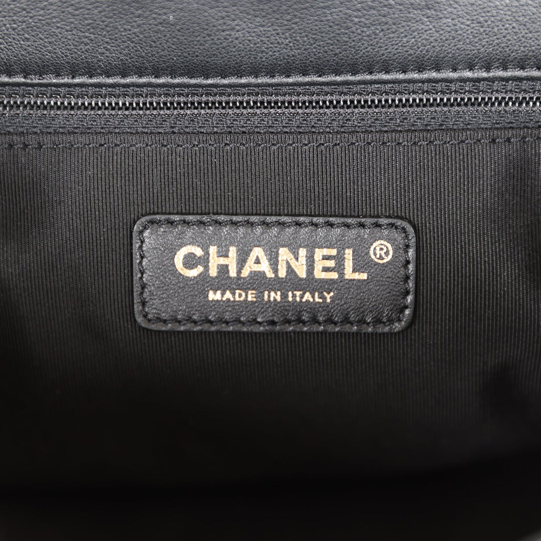 Top Quality Chanel Medium Pearl Handle Flap Bag Dark Blue Tweed Boucle Light Gold Hardware