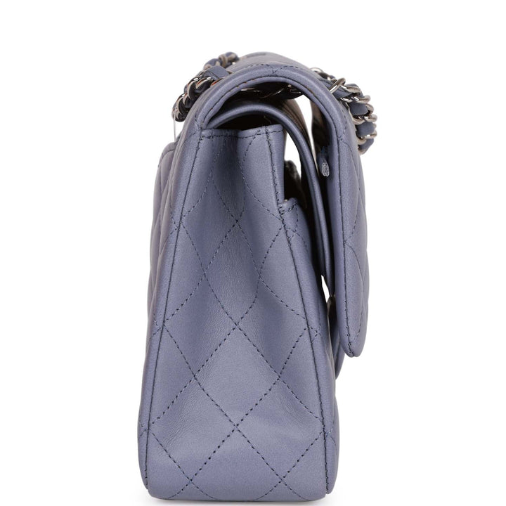 Top Quality Chanel Medium Classic Double Flap Bag Purple Lambskin Silver Hardware