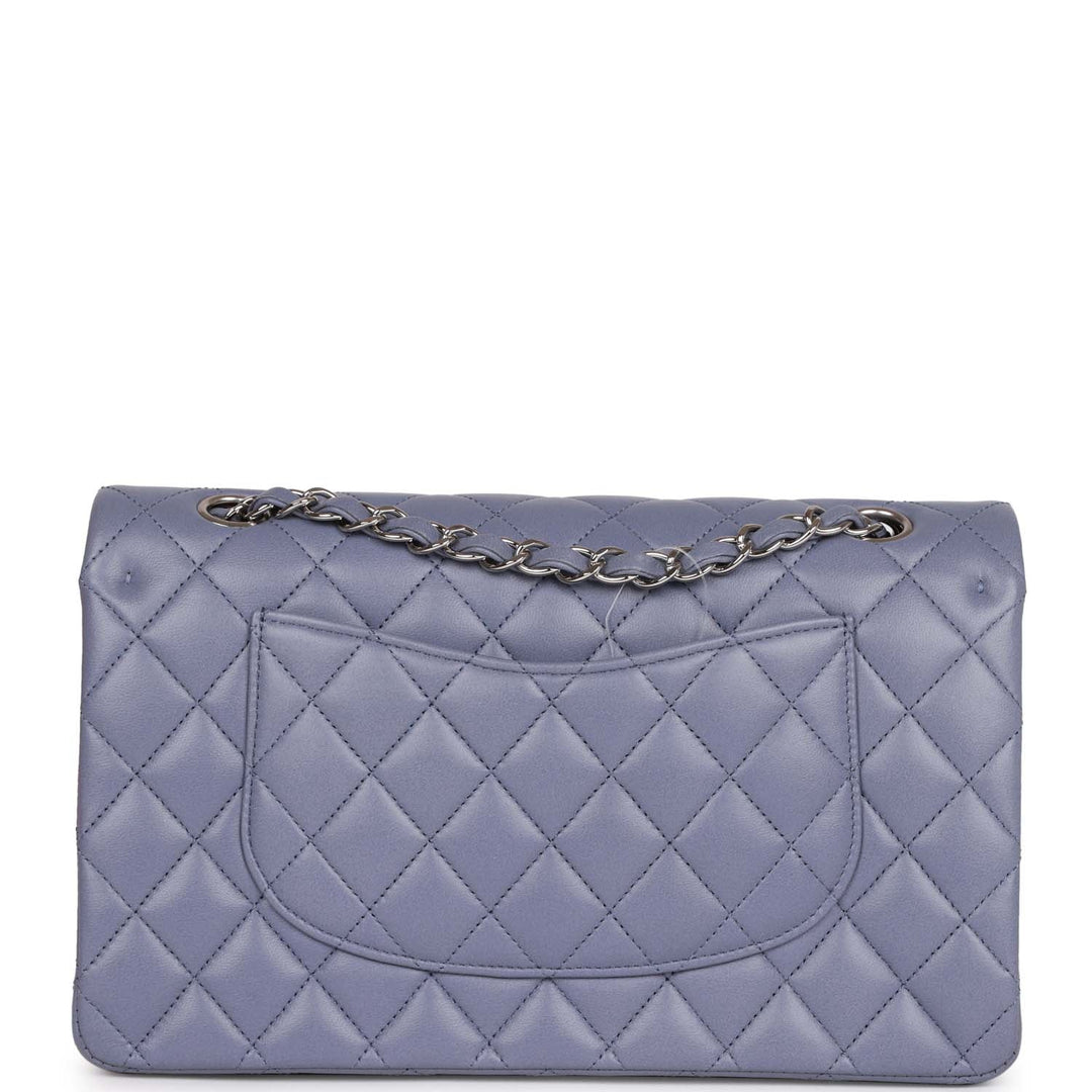 Top Quality Chanel Medium Classic Double Flap Bag Purple Lambskin Silver Hardware