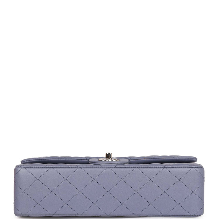 Top Quality Chanel Medium Classic Double Flap Bag Purple Lambskin Silver Hardware