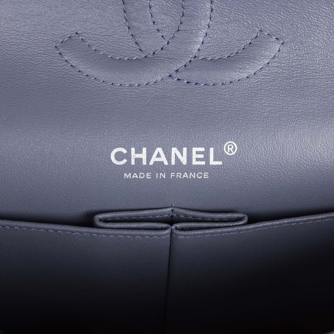 Top Quality Chanel Medium Classic Double Flap Bag Purple Lambskin Silver Hardware