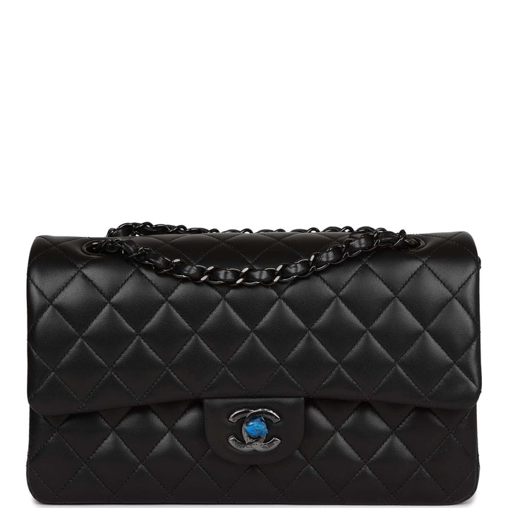 Top Quality Chanel Medium Classic Double Flap Bag SO Black Lambskin Black Hardware