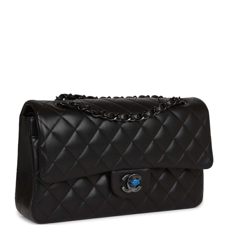 Top Quality Chanel Medium Classic Double Flap Bag SO Black Lambskin Black Hardware