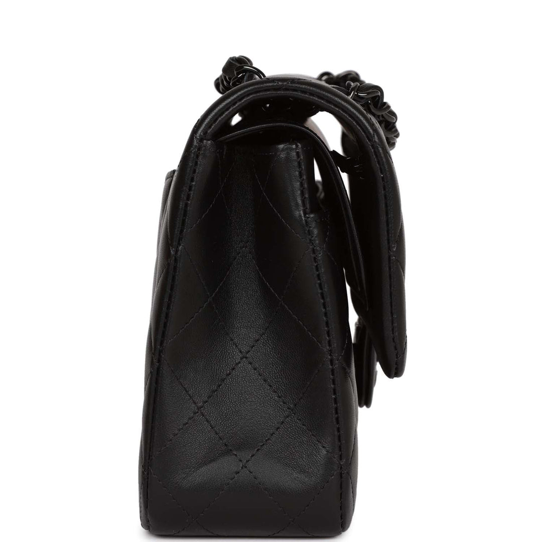 Top Quality Chanel Medium Classic Double Flap Bag SO Black Lambskin Black Hardware