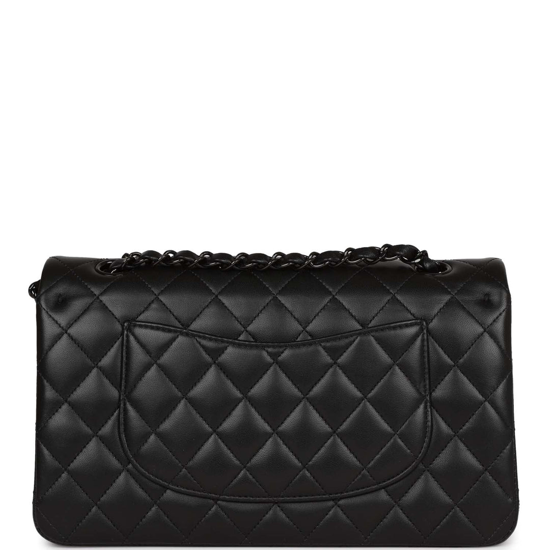 Top Quality Chanel Medium Classic Double Flap Bag SO Black Lambskin Black Hardware