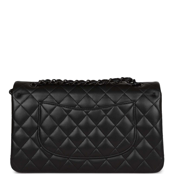 Top Quality Chanel Medium Classic Double Flap Bag SO Black Lambskin Black Hardware
