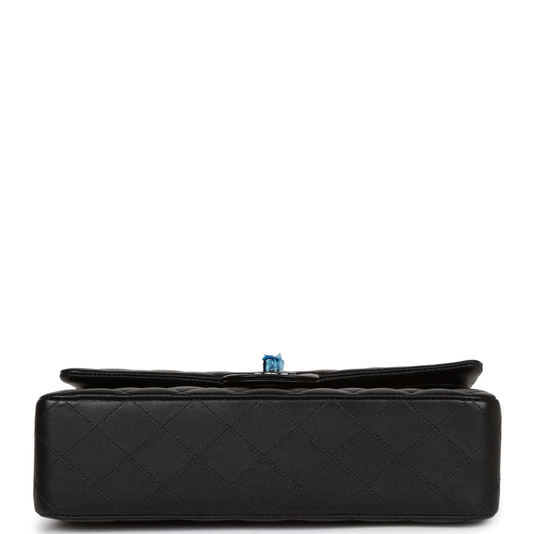 Top Quality Chanel Medium Classic Double Flap Bag SO Black Lambskin Black Hardware