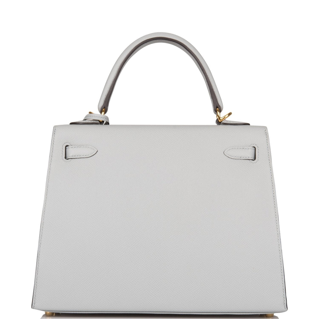 Hermes Kelly 25 Sellier Bleu Glacier Epsom Gold Hardware