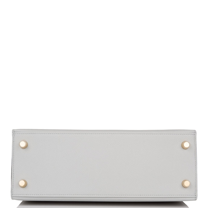 Hermes Kelly 25 Sellier Bleu Glacier Epsom Gold Hardware