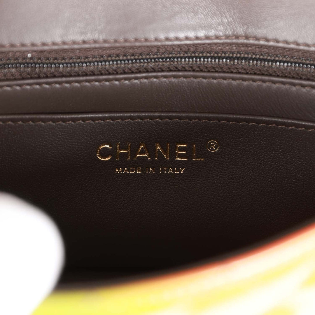 Top Quality Chanel "Senegal Collection" Sunset Patent Leather Mini Classic Flap Bag Light Gold Hardware