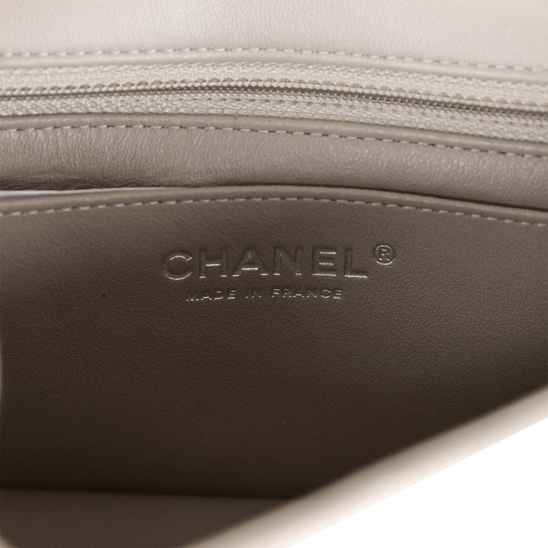 Top Quality Chanel Mini Rectangular Flap Grey Lambskin Silver Hardware