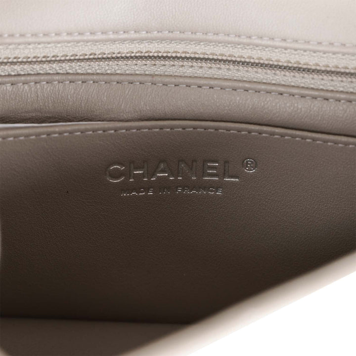 Top Quality Chanel Mini Rectangular Flap Grey Lambskin Silver Hardware