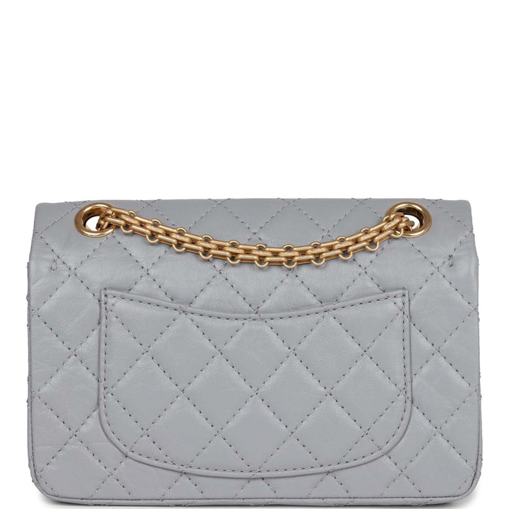 Top Quality Chanel Mini Reissue 224 2.55 Flap Grey Aged Calfskin Antique Gold Hardware