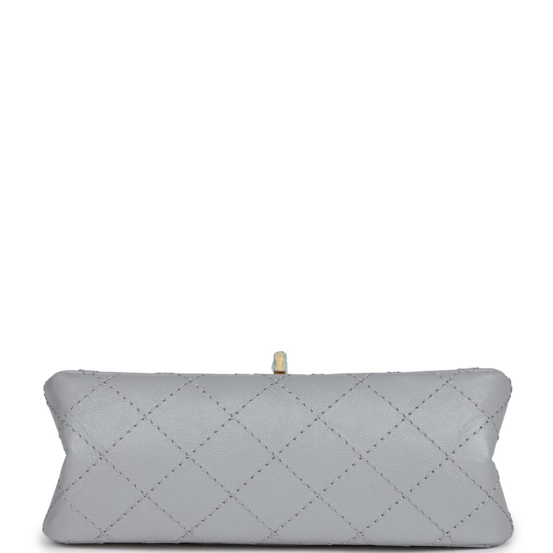 Top Quality Chanel Mini Reissue 224 2.55 Flap Grey Aged Calfskin Antique Gold Hardware
