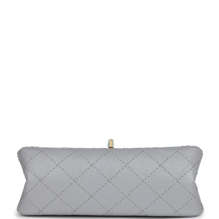 Top Quality Chanel Mini Reissue 224 2.55 Flap Grey Aged Calfskin Antique Gold Hardware