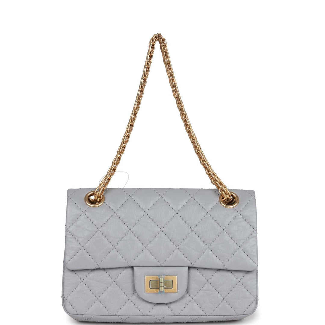 Top Quality Chanel Mini Reissue 224 2.55 Flap Grey Aged Calfskin Antique Gold Hardware