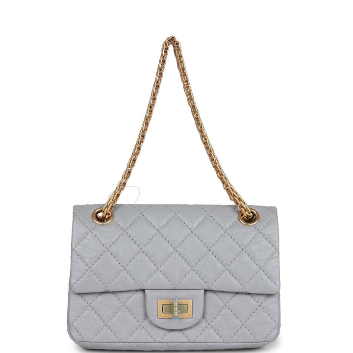 Top Quality Chanel Mini Reissue 224 2.55 Flap Grey Aged Calfskin Antique Gold Hardware
