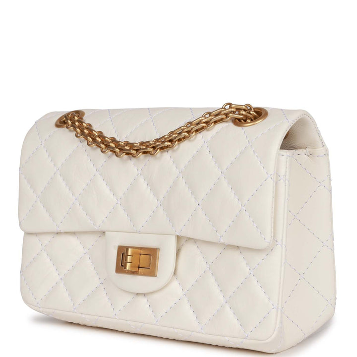Top Quality Chanel Mini Reissue 224 2.55 Flap White Aged Calfskin Antique Gold Hardware