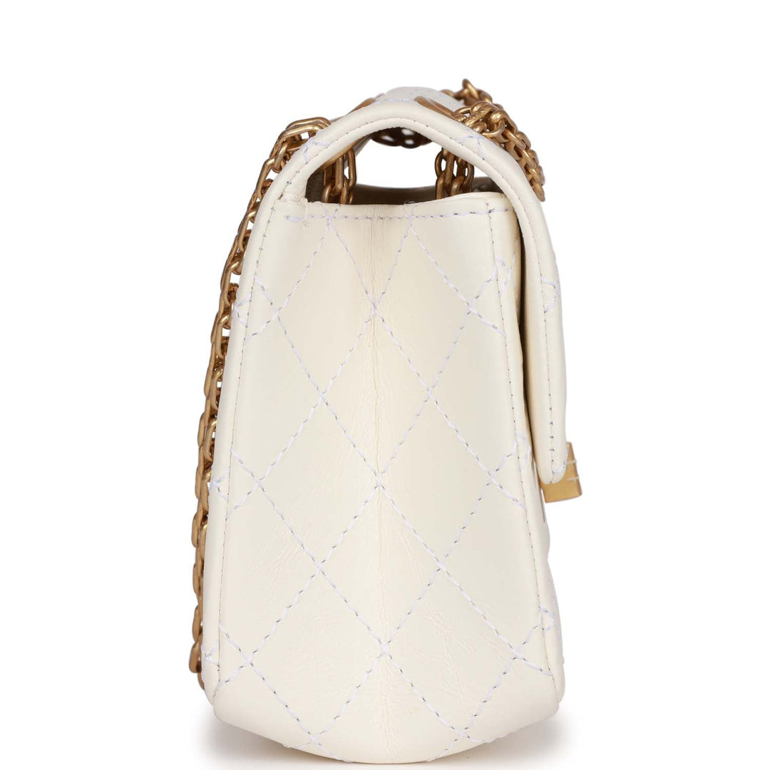 Top Quality Chanel Mini Reissue 224 2.55 Flap White Aged Calfskin Antique Gold Hardware