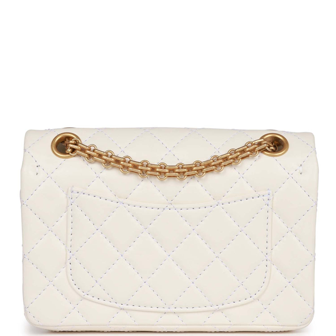 Top Quality Chanel Mini Reissue 224 2.55 Flap White Aged Calfskin Antique Gold Hardware