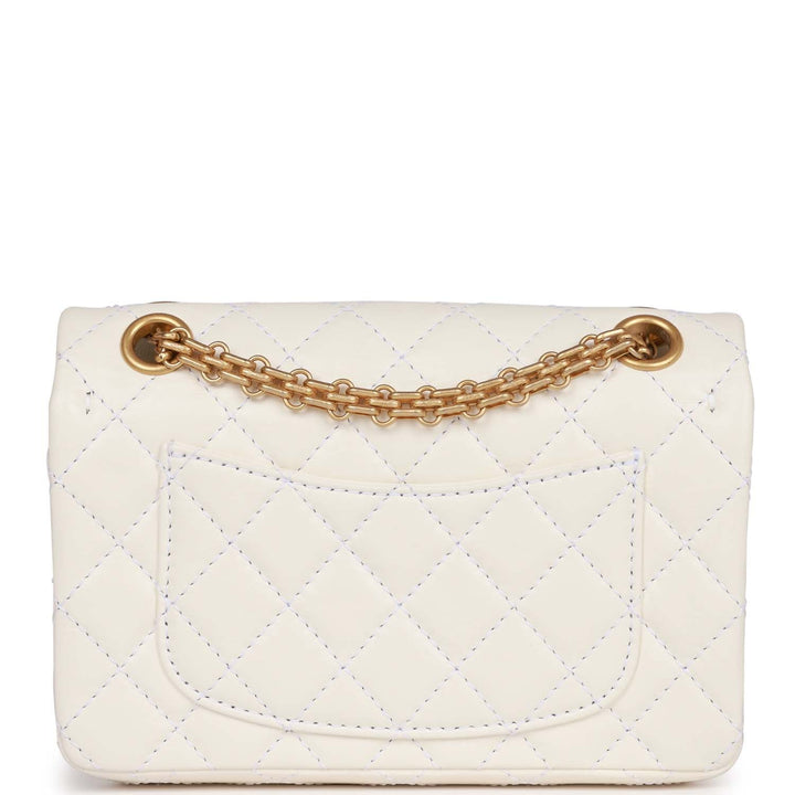 Top Quality Chanel Mini Reissue 224 2.55 Flap White Aged Calfskin Antique Gold Hardware