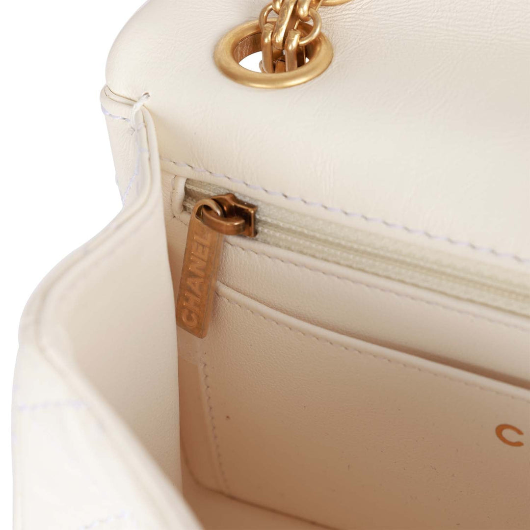 Top Quality Chanel Mini Reissue 224 2.55 Flap White Aged Calfskin Antique Gold Hardware