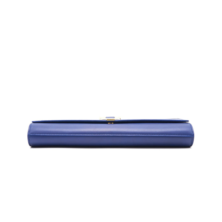 Saint Laurent YSL Clutch Y Dark Blue GHW
